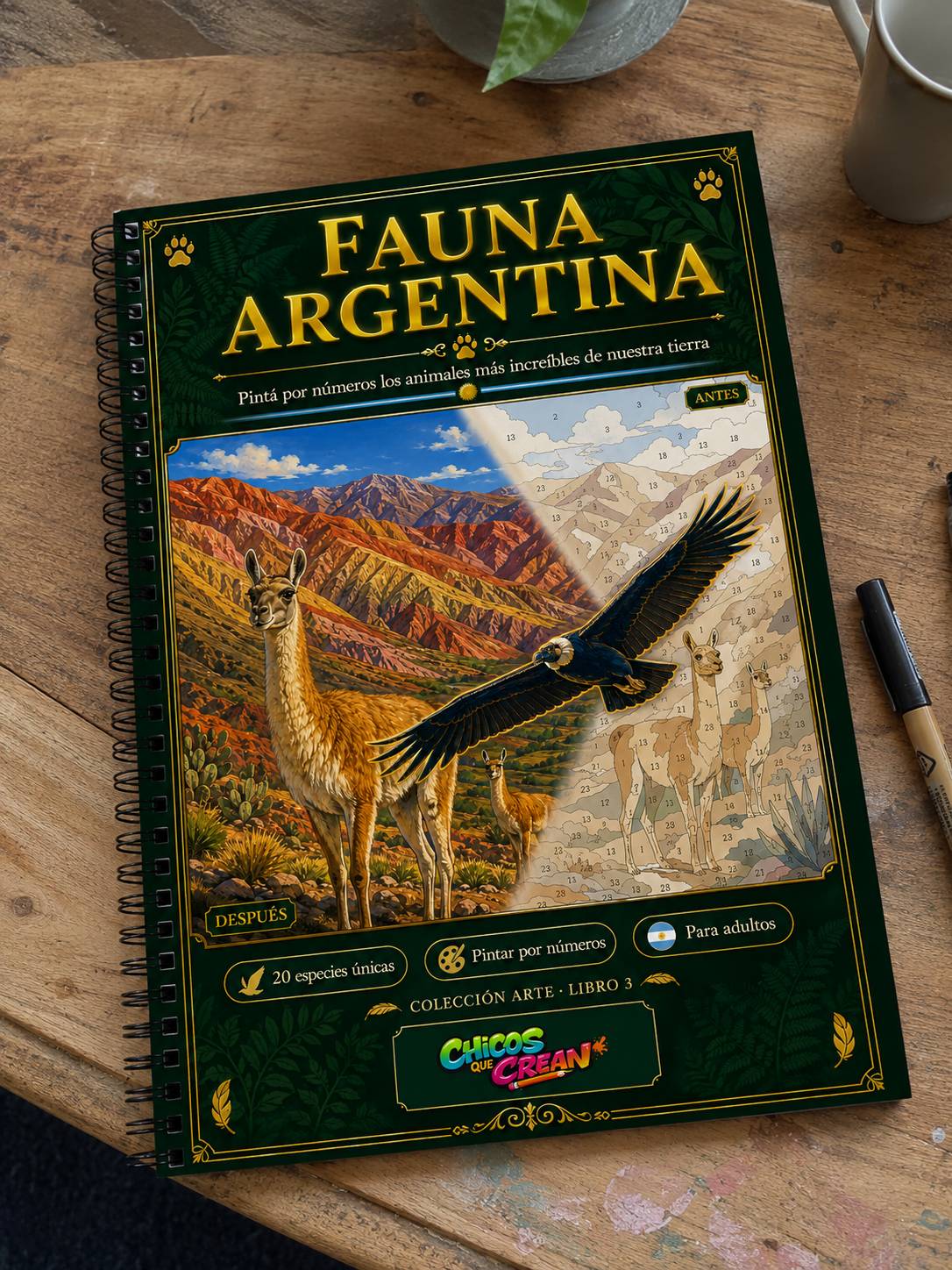 Arte Sin Límites · Libro 3 Fauna Argentina · Pintar por Números