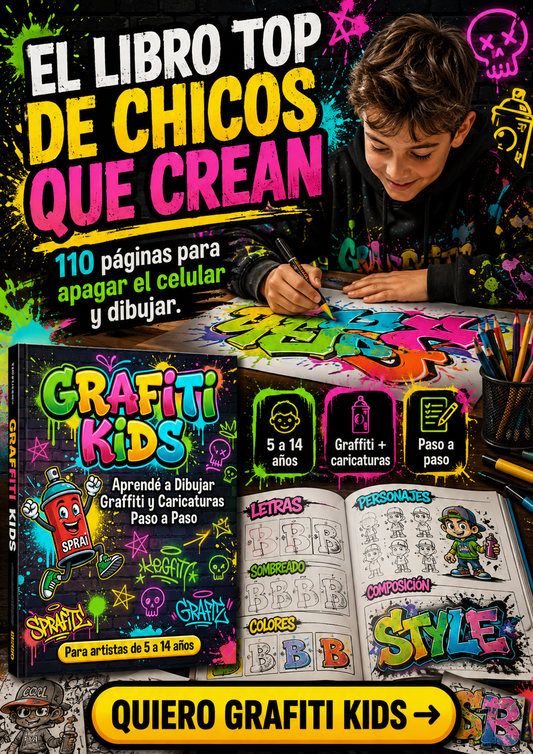 Grafiti Kids™ — 110 páginas para que tus hijos apaguen el celular y dibujen
