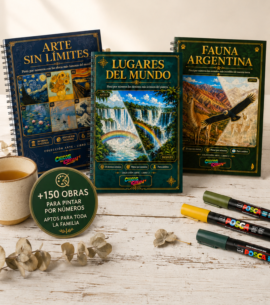 Arte Sin Límites — 3 libros para pintar por números